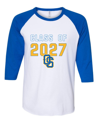 Olathe South Falcons OS Script Class of 2027 Men's Baseball T-Shirt