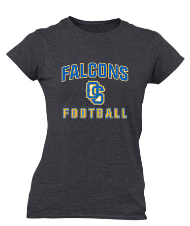 Olathe South Falcons OS Script Football #1 Women's Premium SS T-Shirt