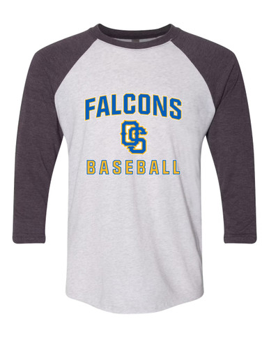 Olathe South Falcons OS Script Baseball #1 Women's Baseball T-Shirt
