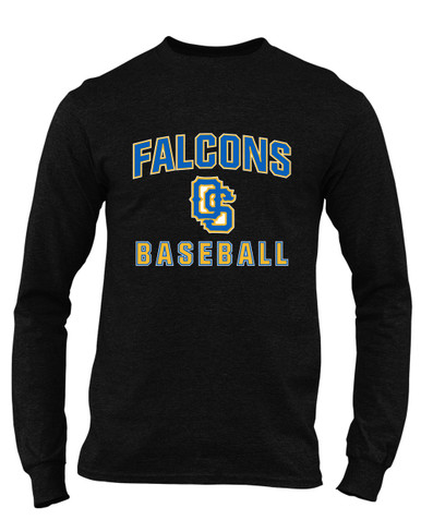 Olathe South Falcons OS Script Baseball #1 Men's Premium LS T-Shirt