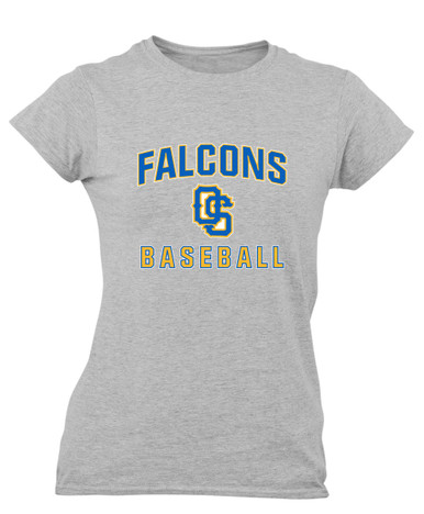 Olathe South Falcons OS Script Baseball #1 Women's Premium SS T-Shirt