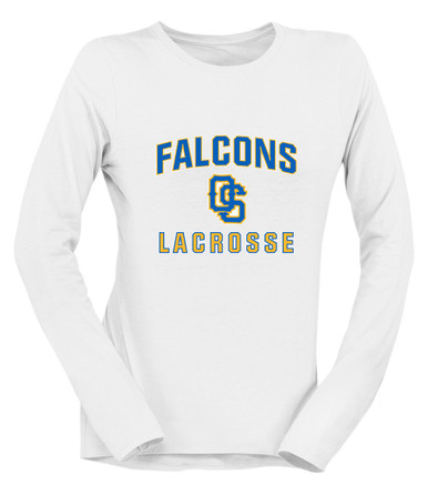 Olathe South Falcons OS Script Lacrosse Women's LS T-Shirt
