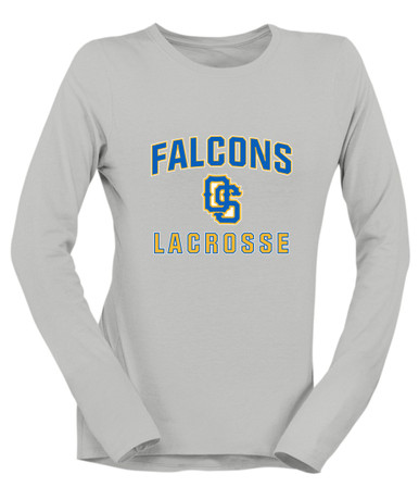 Olathe South Falcons OS Script Lacrosse Women's Premium LS T-Shirt