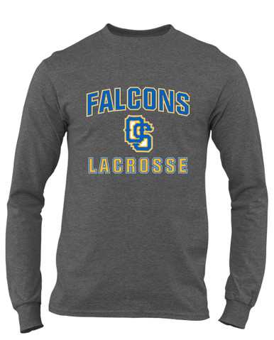 Olathe South Falcons OS Script Lacrosse Men's Premium LS T-Shirt