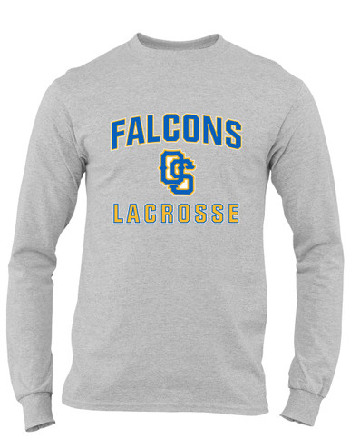 Olathe South Falcons OS Script Lacrosse Men's LS T-Shirt