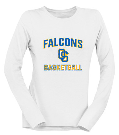 Olathe South Falcons OS Script Basketball #1 Women's Premium LS T-Shirt