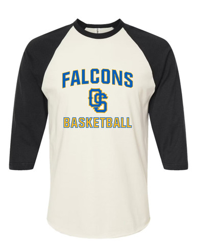 Olathe South Falcons OS Script Basketball #1 Women's Baseball T-Shirt