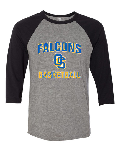 Olathe South Falcons OS Script Basketball #1 Men's Baseball T-Shirt