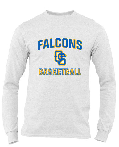 Olathe South Falcons OS Script Basketball #1 Men's LS T-Shirt