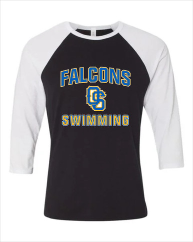 Olathe South Falcons OS Script Swimming Women's Baseball T-Shirt