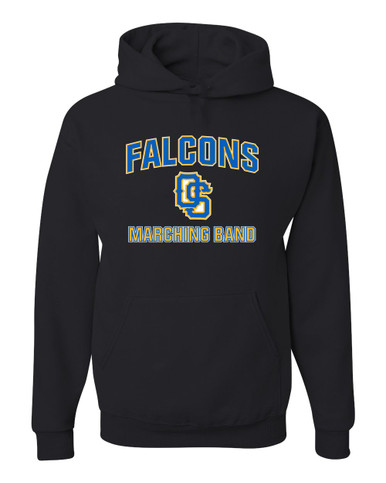 Olathe South Falcons OS Script Marching Band Men's Premium Hoodie