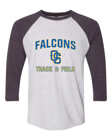 Olathe South Falcons OS Script Track & Field Men's Baseball T-Shirt