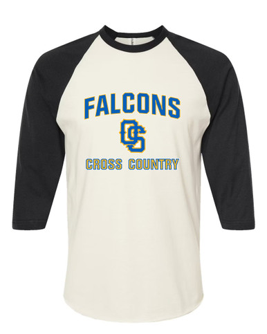Olathe South Falcons OS Script Cross Country Women's Baseball T-Shirt