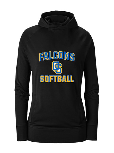 Olathe South Falcons OS Script Softball #1 Women's Hoodie