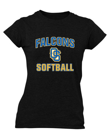 Olathe South Falcons OS Script Softball #1 Women's SS T-Shirt