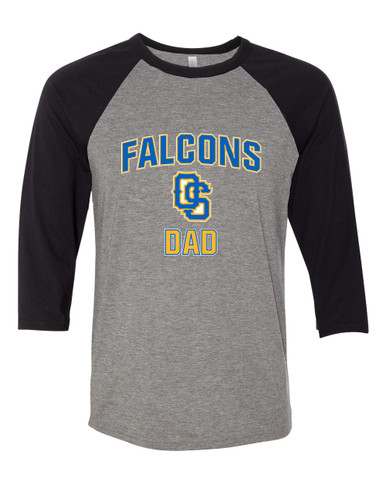 Olathe South Falcons OS Script Dad Men's Baseball T-Shirt