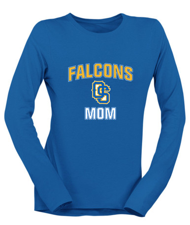 Olathe South Falcons OS Script Mom Women's LS T-Shirt