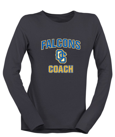 Olathe South Falcons OS Script Coach Women's LS T-Shirt