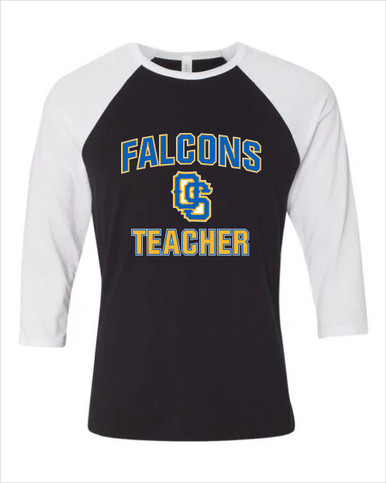 Olathe South Falcons OS Script Teacher Men's Baseball T-Shirt