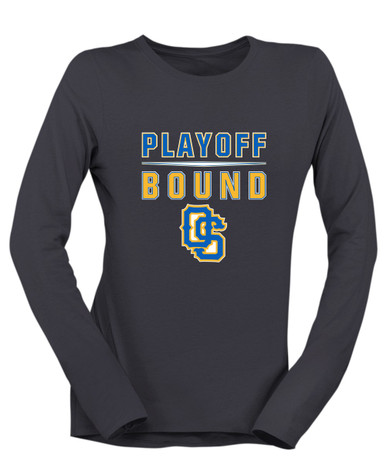 Olathe South Falcons OS Script Playoff Bound Women's LS T-Shirt