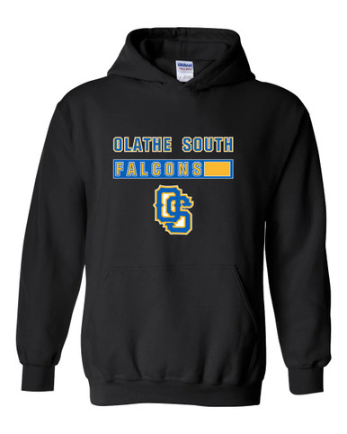 Olathe South Falcons OS Script Mascot #7 Men's Hoodie