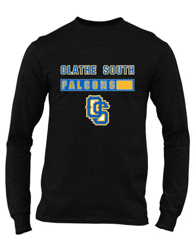 Olathe South Falcons OS Script Mascot #7 Men's LS T-Shirt