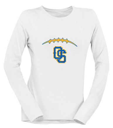 Olathe South Falcons OS Script Football #2 Women's Premium LS T-Shirt