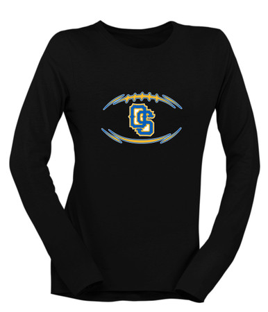 Olathe South Falcons OS Script Football #3 Women's LS T-Shirt
