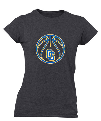 Olathe South Falcons OS Script Basketball #2 Women's Premium SS T-Shirt
