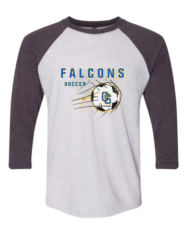 Olathe South Falcons OS Script Soccer #2 Women's Baseball T-Shirt