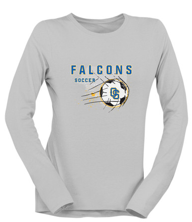 Olathe South Falcons OS Script Soccer #2 Women's LS T-Shirt