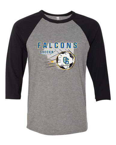 Olathe South Falcons OS Script Soccer #2 Men's Baseball T-Shirt