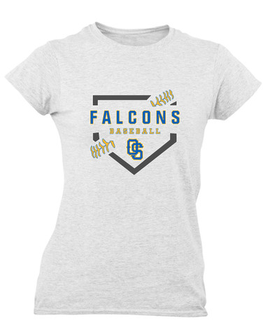 Olathe South Falcons OS Script Baseball #2 Women's Premium SS T-Shirt