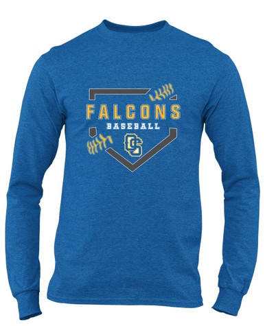 Olathe South Falcons OS Script Baseball #2 Men's LS T-Shirt