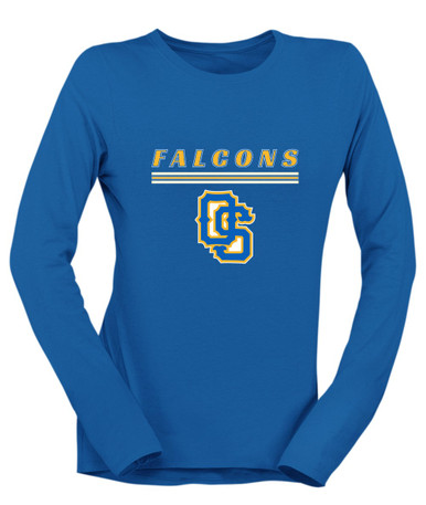 Olathe South Falcons OS Script Mascot #8 Women's LS T-Shirt