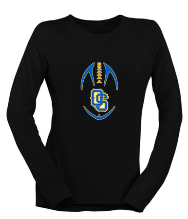 Olathe South Falcons OS Script Football #4 Women's Premium LS T-Shirt