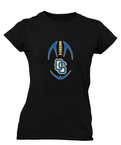 Olathe South Falcons OS Script Football #4 Women's SS T-Shirt