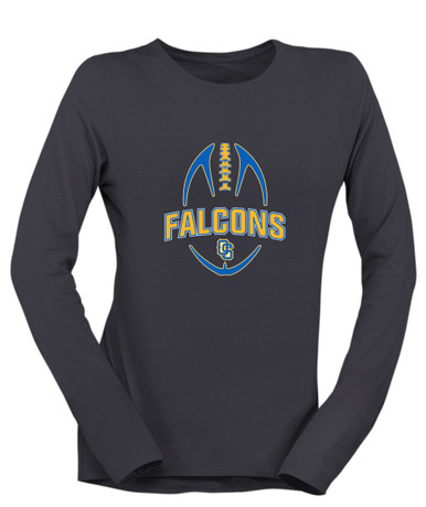Olathe South Falcons OS Script Football #5 Women's LS T-Shirt