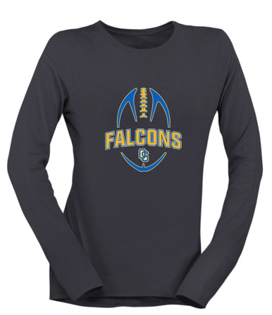 Olathe South Falcons OS Script Football #5 Women's Premium LS T-Shirt