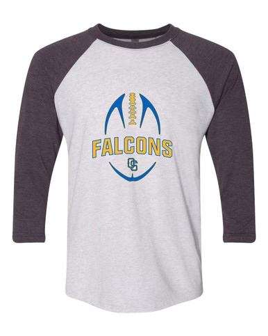 Olathe South Falcons OS Script Football #5 Women's Baseball T-Shirt