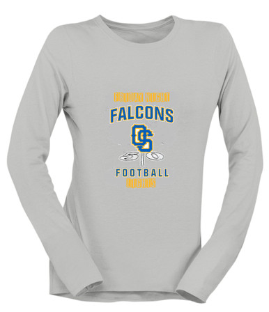 Olathe South Falcons OS Script Football #6 Women's Premium LS T-Shirt