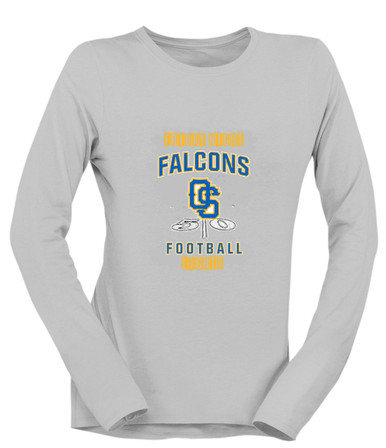 Olathe South Falcons OS Script Football #6 Women's LS T-Shirt