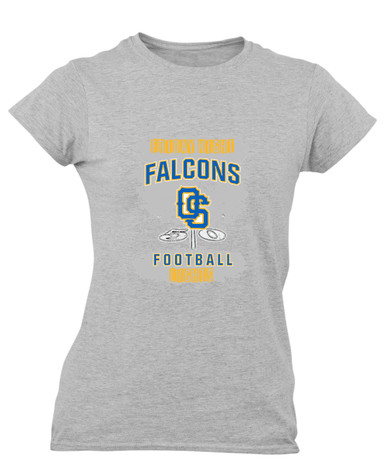 Olathe South Falcons OS Script Football #6 Women's Premium SS T-Shirt