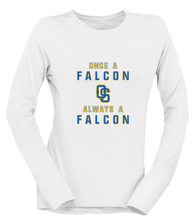 Olathe South Falcons OS Script Once A Women's LS T-Shirt