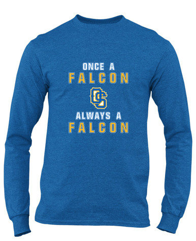 Olathe South Falcons OS Script Once A Men's LS T-Shirt