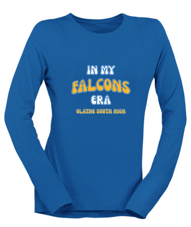 Olathe South Falcons OS Script Era #2 Women's LS T-Shirt