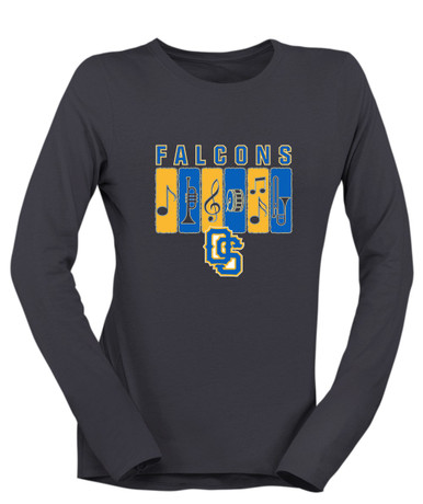 Olathe South Falcons OS Script Band # 2 Women's LS T-Shirt