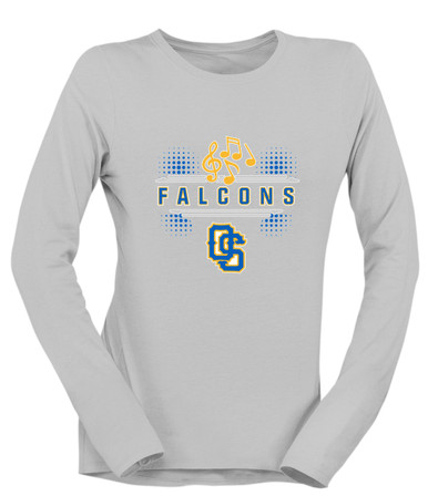 Olathe South Falcons OS Script Band # 3 Women's LS T-Shirt
