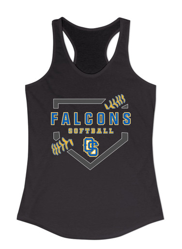 Olathe South Falcons OS Script Softball #2 Women's Tank Top
