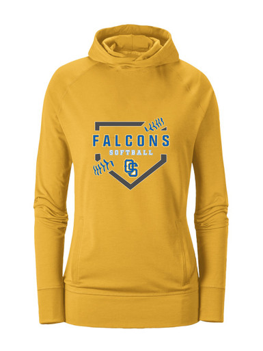 Olathe South Falcons OS Script Softball #2 Women's Hoodie